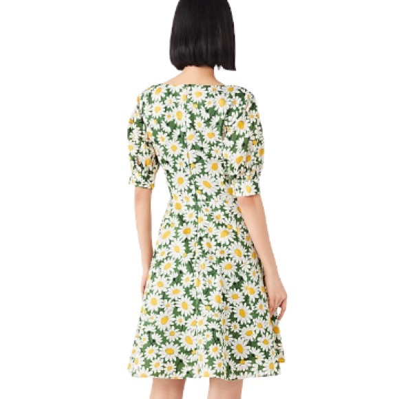 ♠️ 💃 Kate spade NY Women’s Kate Daisy Puff-Sleeve Dress, Courtyard - Picture 4 of 9
